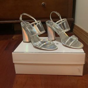 Guess sliver/ metallic heels